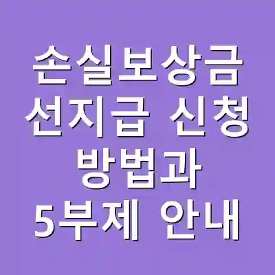 손실보상금 선지급 신청 방법과 5부제 안내