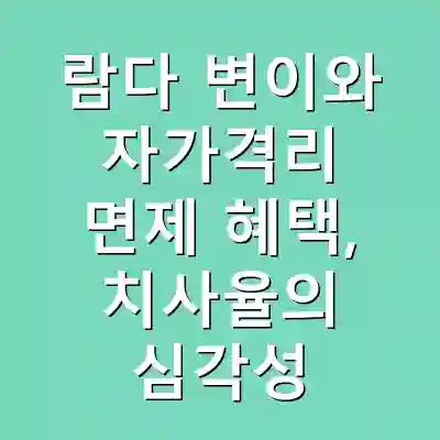 람다 변이와 자가격리 면제 혜택, 치사율의 심각성